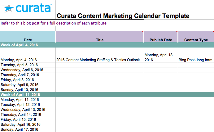 Content Marketing Editorial Calendar Templates The Ultimate List